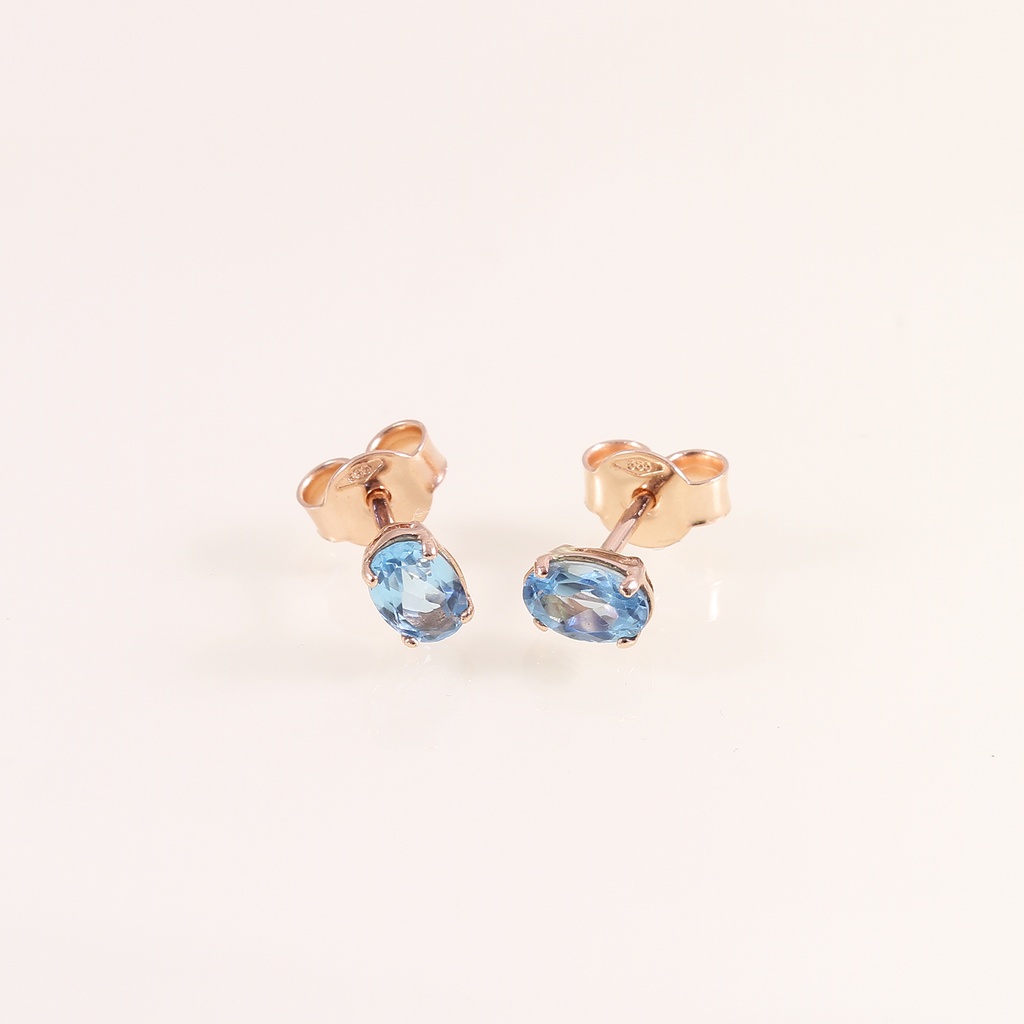 "Warm Winter Blues" rozé arany topáz fülbevaló 1.05 ct