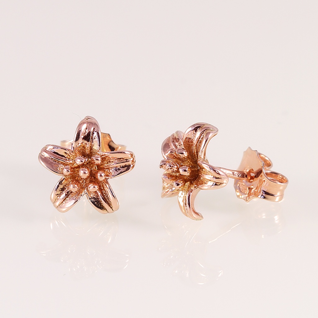 Rozé arany virág mintás fülbevaló