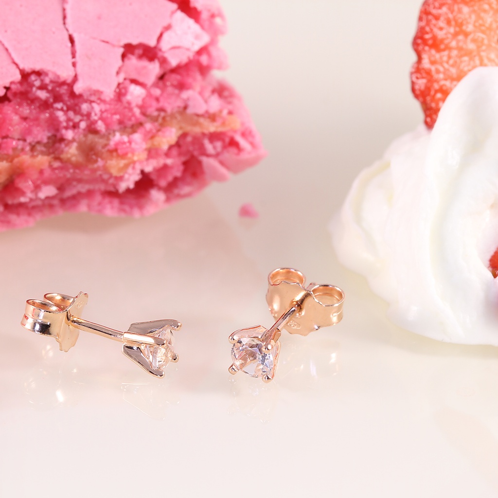 Strawberry Whipped Cream" rozé arany morganit fülbevaló 0.45 ct