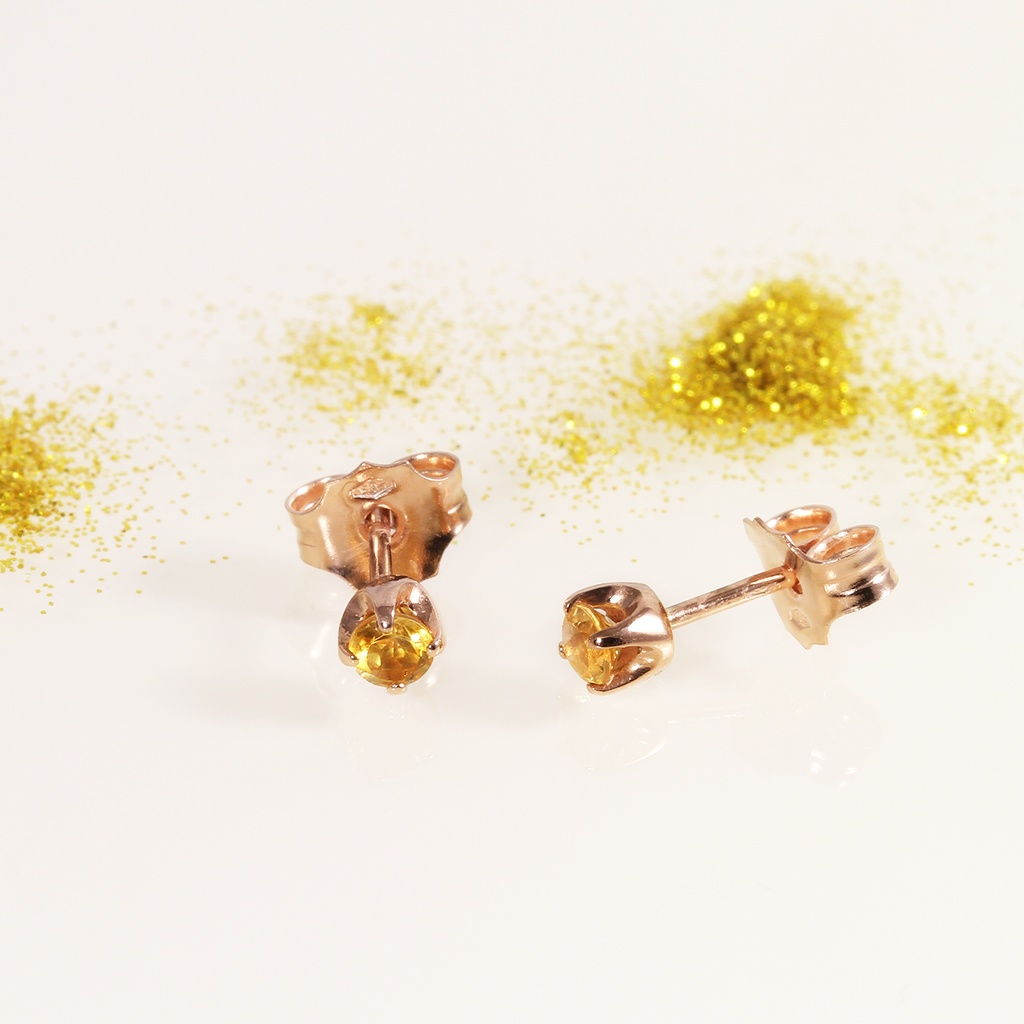 "By the fire" rozé arany citrin fülbevaló 0.22 ct