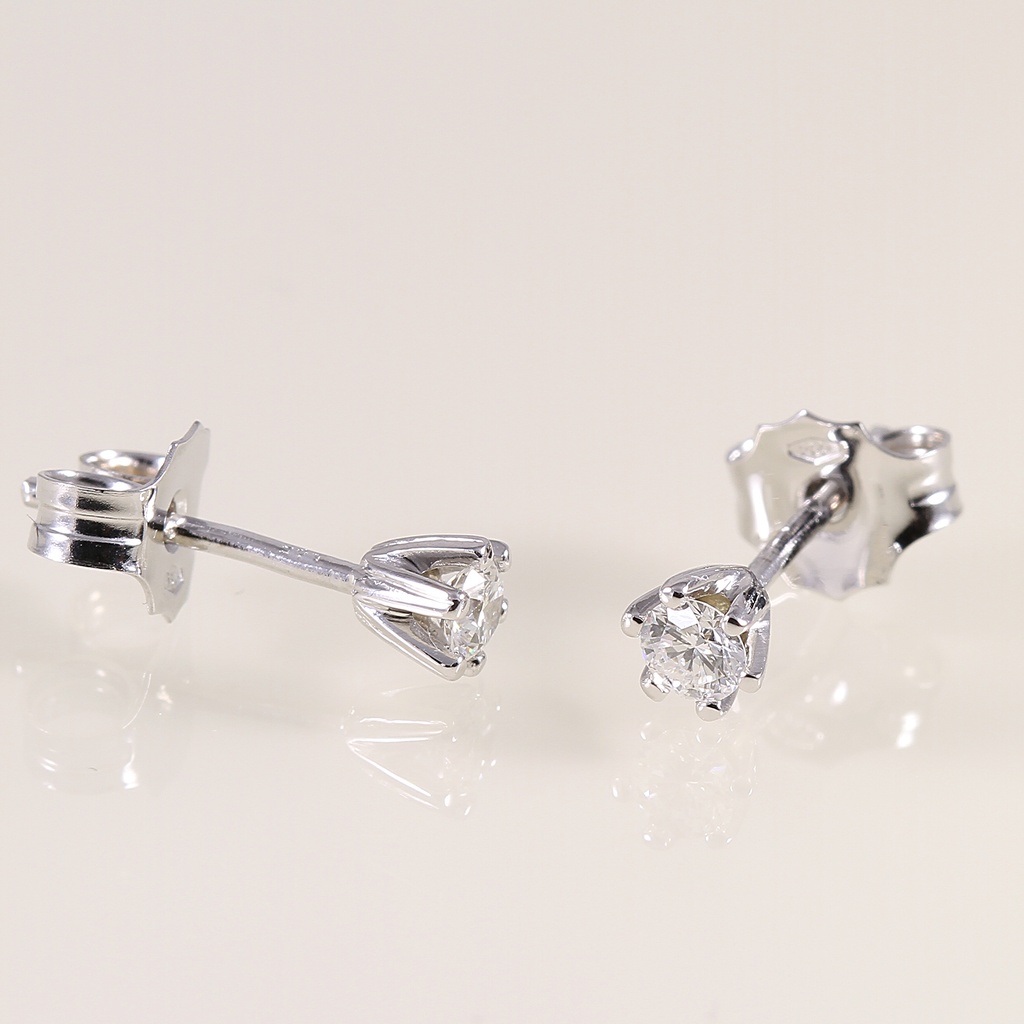 Fehér arany gyémánt fülbevaló 0.21 ct