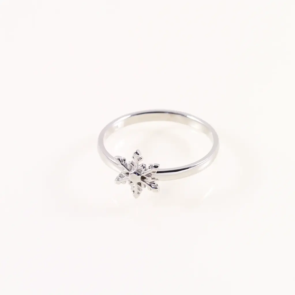 Fehér arany hópihe kézműves gyűrű