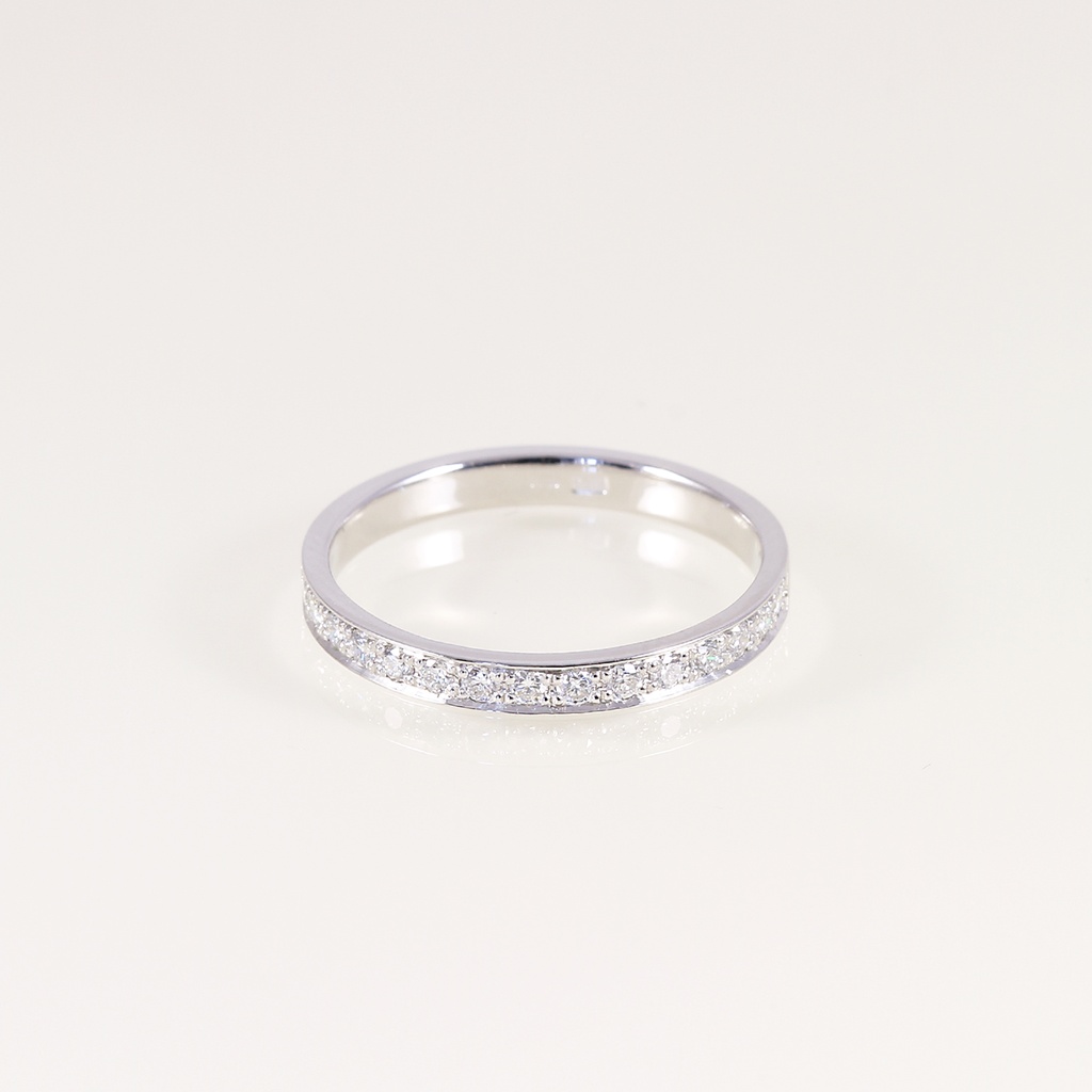 Fehér arany gyémánt kísérő gyűrű 0.225 ct