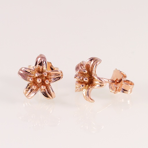 Rozé arany virág mintás fülbevaló