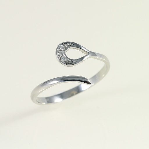 Fehér arany gyémánt csepp gyűrű 0.015 ct