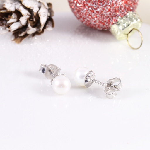 "Festive Dinner" fehér arany édesvízi gyöngy fülbevaló