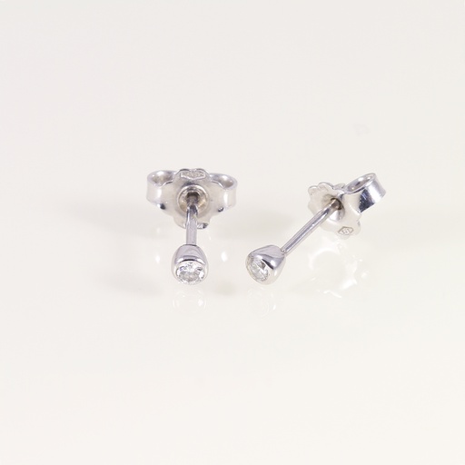 "Tiny Charm” kézműves fehér arany gyémánt fülbevaló 0.06 ct