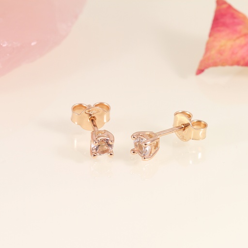 [RDS3] "Tender touch" egyedi rozé arany morganit fülbevaló 0.42 ct