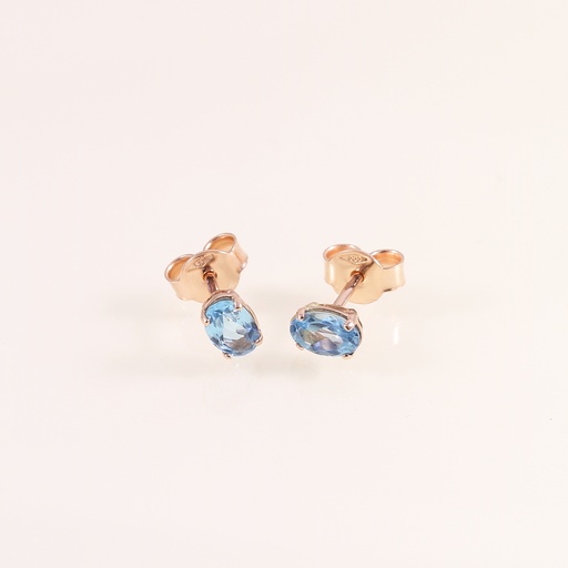 "Warm Winter Blues" rozé arany topáz fülbevaló 1.05 ct