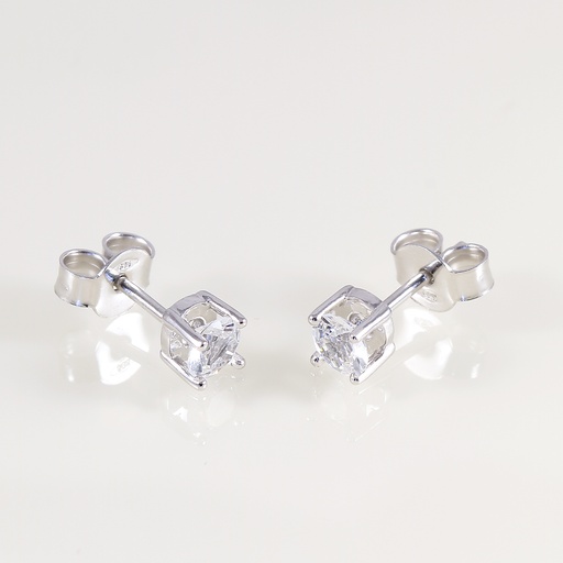 Fehér arany fehér zafír fülbevaló 0.76 ct