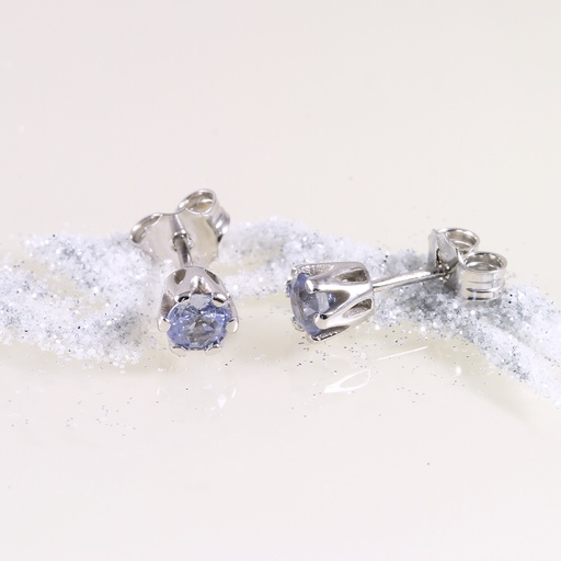 "Winter Queen" fehér arany ceyloni zafír fülbevaló 0.82 ct