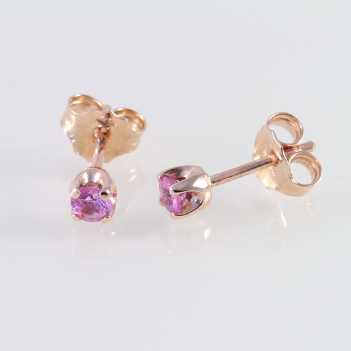 "Cotton Candy" rozé arany zafír fülbevaló 0.26 ct