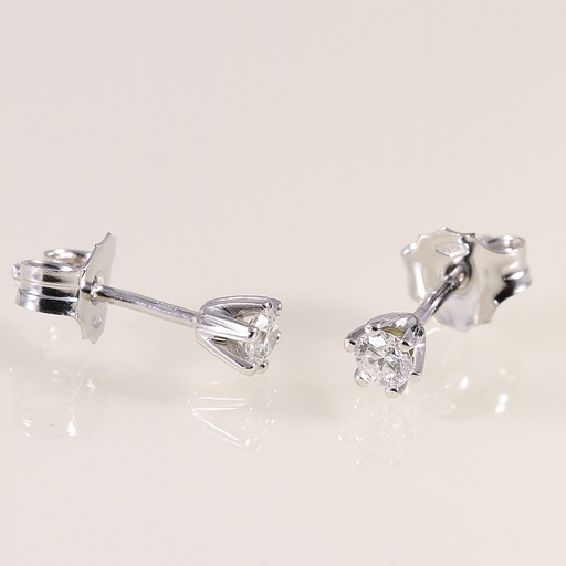 Fehér arany gyémánt fülbevaló 0.21 ct