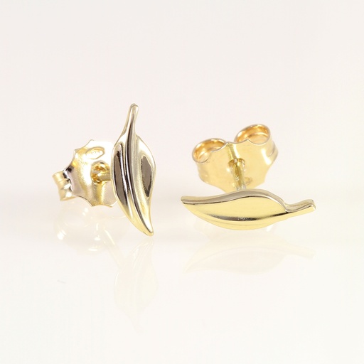 Sárga arany fülbevaló levél motívummal