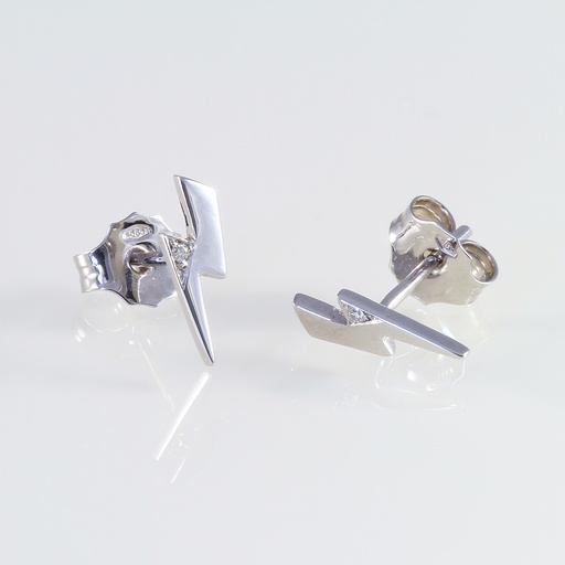 Fehér arany gyémánt villám fülbevaló 0.010 ct