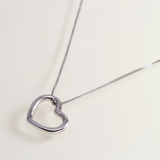 [VAL3] Fehér arany kézműves szív medál