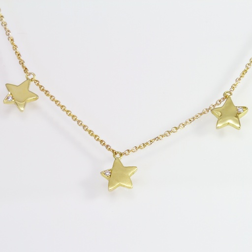[CSIL3] Sárga arany gyémánt csillag nyaklánc 0.015 ct