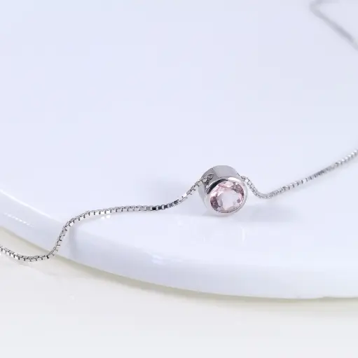 [TUR1] Fehér arany kézműves turmalin nyaklánc