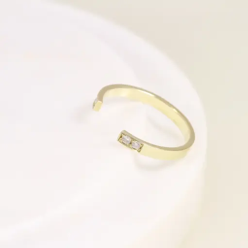 “Sunny Sophie” sárga arany kézműves gyémánt gyűrű 0.068 ct