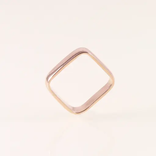 „Girl Boss” kézműves rozé arany négyzet alakú gyűrű
