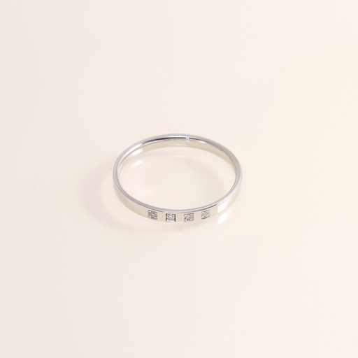 [4SZk1] Fehér arany kézműves gyémánt gyűrű 0.036 ct