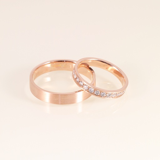 Rozé arany gyémánt karikagyűrű pár 0.3 ct