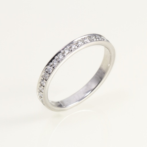 Fehér arany körbe köves karikagyűrű gyémánttal 0.56 ct