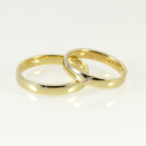 Arany karikagyűrű pár gyémánttal 0.015 ct