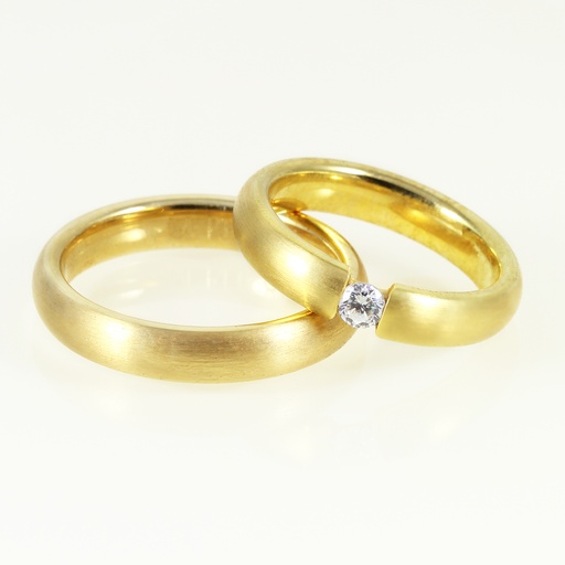 Arany karikagyűrű pár gyémánttal 0.10 ct