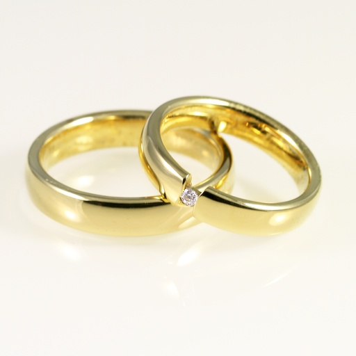 Arany karikagyűrű pár gyémánttal 0.03 ct